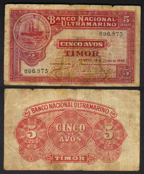 1940 Timor 5 Avos L000623